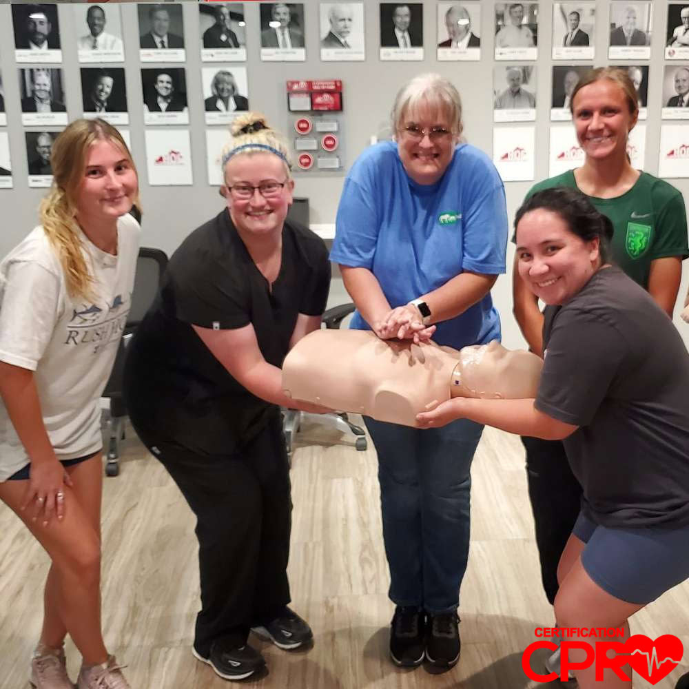 Group CPR training session in Laredo with certification course.